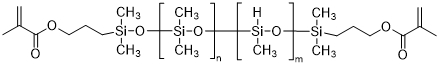 Propyl-terminated dimethylsiloxane-methylsiloxane copolymer with methacrylic aci